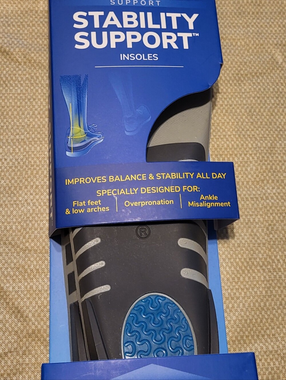 Dr. Scholl's Black and Blue Stability Support Insoles